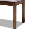 Baxton Studio Teresa Transitional Grey Upholstered and Walnut Wood Dining Bench 170-10917